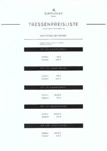 Preisliste-Tressen
